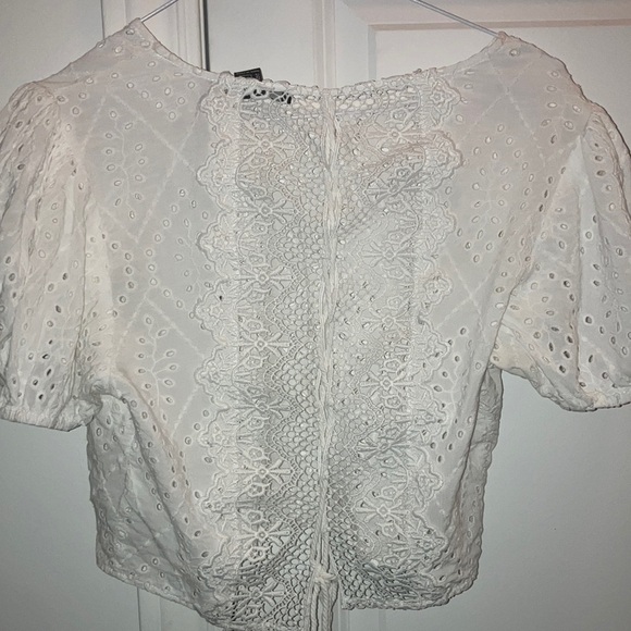 White Eyelet Puff Sleeve Top - Picture 10 of 16